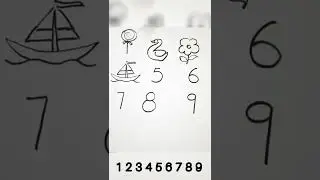 How To Draw Pictures Using Numbers 1️⃣-9️⃣ #shorts #howto #kidsvideo #creative