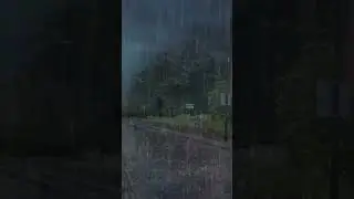 Nice Heavy Relaxation To Fall Sleep with Heavy Rain on Road, Rain at Night  #cozythunderrain, #rain
