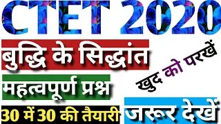 बुद्धि के सिद्धांत -महत्वपूर्ण प्रश्न|INTELLIGENCE THEORY|ctet preparation in Hindi|CTET,UPTET,MPTET