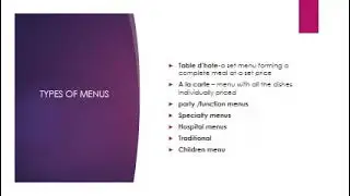 MENU AND MENU KNOWLEDGE