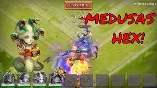 Castle Clash Showcasing Medusas Skill: Hex!