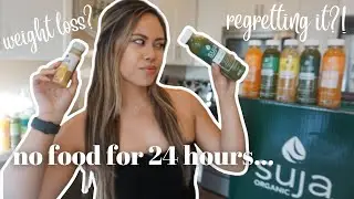 TRYING A JUICE CLEANSE FOR A DAY | suja detox review, before and after results, no food for 24 hrs