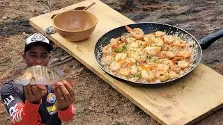Surpresa na Pescaria! Preparamos um delicioso Frito de CAMARÃO.