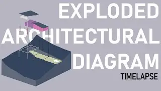 EXPLODED ARCHITECTURAL DIAGRAM IN ARCHICAD & PHOTOSHOP - Create Axonometric Diagrams (Timelapse)