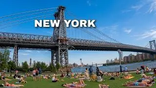 [4K] Relaxing Sunday Walk at Domino Park Brooklyn New York
