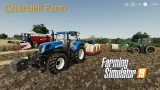Soil preparation, Barley harvesting with Fiatagri, Straw baling│Charwell│fs 19│Timelapse #01