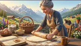 Peaceful Alpine Life🌄 ASMR Baking Walnut Tart (Bündner Nusstorte)