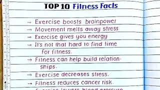 top 10 fitness facts | essay on daily exercise | 10 lines on daily exercise