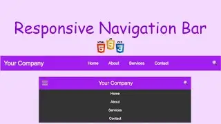Responsive Navbar Using HTML CSS & JavaScript with Search Box | Web Designing Tutorial