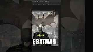 poster design for a batman movie created with AI re-edited to make it usable