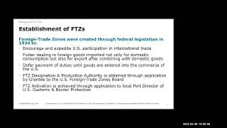 Foreign Trade Zone training