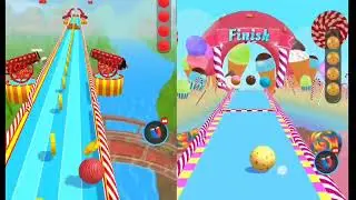 Sky Ball Run vs Candy Ball Run | Cartoon Games All Levels | #ChattiBatti #skyballrunvscandyballrun