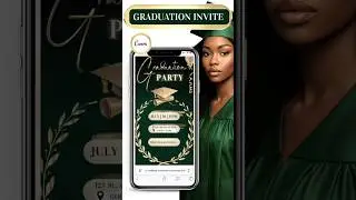 Graduation Invitation 2025 &ndash; Green & Gold Canva Template + Online RSVP 🎓 #graduation #shorts