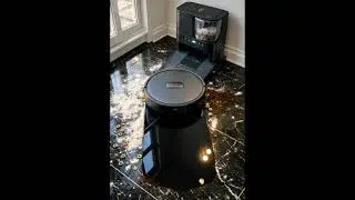 SATISFYING Robot Deep Clean: Black Marble Floor ✨