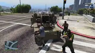 GTA V: Trevor's Crew Epic 5 Star Armour Car AA Gun Rampage + Escape