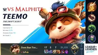 S3 Wild Rift - Teemo vs Malphite (ft. Super Spreader Build)