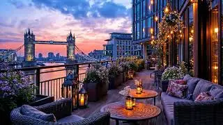 Evening Jazz on a Cozy London Terrace &ndash; Relaxing Jazz Music with Sunset River View