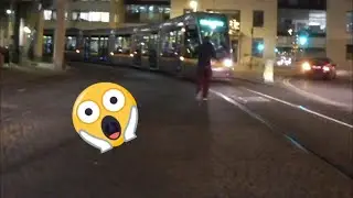Drunk Irishman almost gets run over by tram