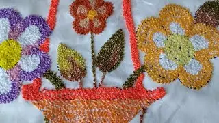 Bordando las hojas y flores 