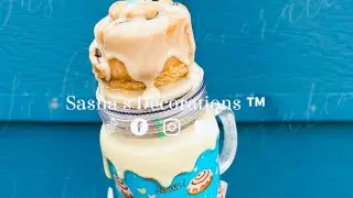 DIY Cinnamon Roll Snow Globe Tumbler Cup Tutorial: Learn How To Make A Magnetic Removable Topper