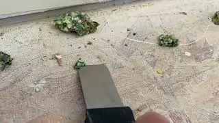 Remove carpet pad staples with a metal putty knife