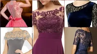 Latest Trendy attractive Half sleeve JS Collection illusion Beaded Bodice A Line Chiffon Gown