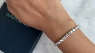 Round Cut Lab Grown Diamond  Tennis Bracelet @ourosjewels