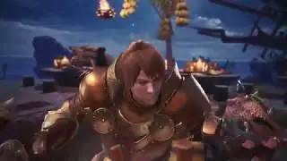 Monster Hunter: World - Cutscene: Order Meal at Level 3 Canteen - Percival (Male Hunter)