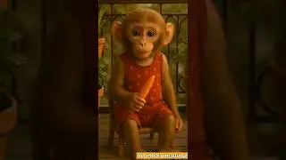 Baby monkey eating carrot after lunch ...😃❤️#shorts #trending #viral #animals #funny #monkey #foryou