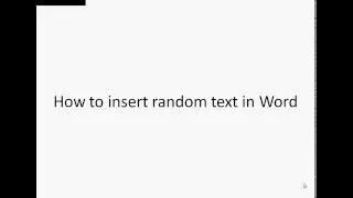 [Tutorial]How to generate dummy text in Microsoft Word for your mock-ups