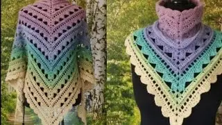 How to Crochet Quick Easy Women Shawl Pattern tutorial For Beginners#crochet#knitting#diy shawl