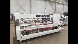 How to make corrugated carton box/Automatic Folder Gluer machine/لصق علبة كرتون/Pegado de cajas