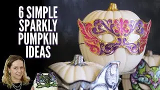 6 Simple & Sparkly Glam Pumpkins  (easy DIY pumpkin decoration ideas)