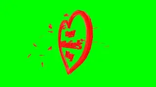 Happy Valentine's Day Heart HD Animation No.4 - green screen effect & overlay