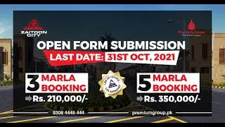 Zaitoon City (LDA Approved) - 31st October last date for Booking/Submission of 3 & 5 Marla Plots