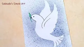Spray painting 🎨/ Easy toothbrush painting / Dove drawing easy🕊️/ Independence day art