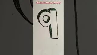 3D Lowercase Letter q Drawing #viralshorts #shorts
