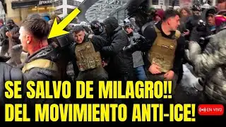 🚨CASI LO LINCHAN EN MEDIO DE PROTESTAS ANTI-ICE Y LO OBLIGAN A HUIR!