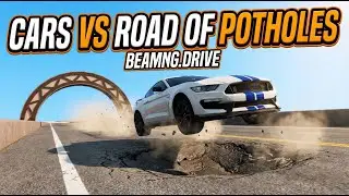 CARS vs GIANT POTHOLES! 💥 Impossible Challenge! BeamNG.drive