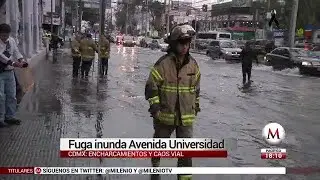 Fuga inunda Avenida Universidad en CdMx