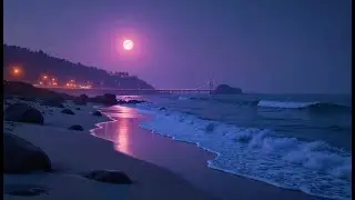 SOOTHING SEA WAVES 🌊😴😴 Relaxing Ocean Sound At Night
