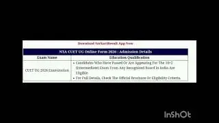 NTA CUET UG online form 2026#Shobha Computer education training institute