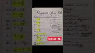 Physics class 10th all formulae of chapter = 12 Electricity .