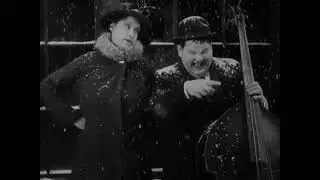 Below Zero (1930) - Laurel and Hardy Winter Comedy, Street Musicians Slapstick Classic