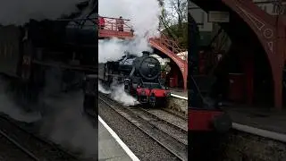 Hogwarts Express arriving at Hogsmeade Station