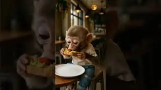 Bubu the Monkey Has Brunch Like a Human 🥞🐒 | Funny Caf&eacute; Moments & Monkey Giggles 😂