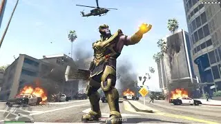 GTA 5 - Thanos In Los Santos + Six Star Wanted Level Rampage