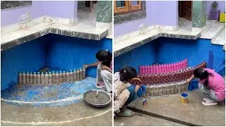 Plastic Bottles Turning into a Strong Sofa 🛋️♻️#BottleSofa #WasteToBest #CreativeDIY