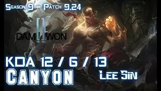 DWG Canyon LEE SIN vs ELISE Jungle - Patch 9.24 KR Ranked