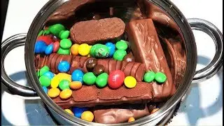 Melting And Mixing The Snickers, Mars, Bounty, Nuts, Kinder Bueno, M&M's,Twix. Crazy Experiment